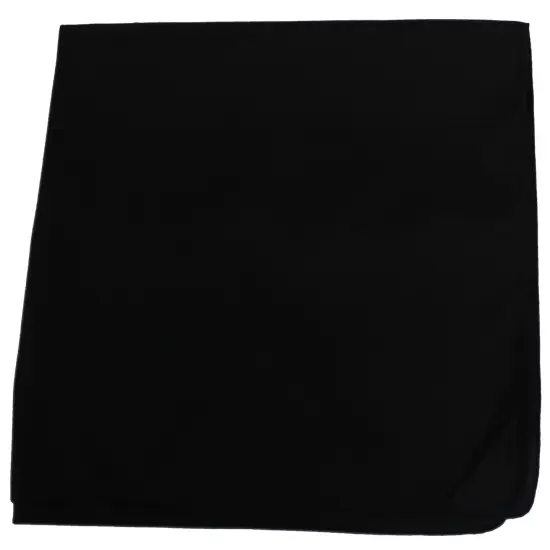 Jordefano Set of 6 Black Plain XL Bandanas Extra Large 27 inches {1}