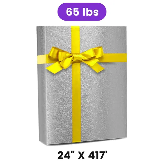 Pale Silver Embossed Metallic Wrapping Paper 24" x 417" Roll {1}