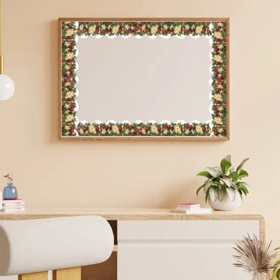 Wrapables 60 Feet Bulletin Board Borders, Adhesive Decorative Trim Stickers, Christmas Foliage {5}