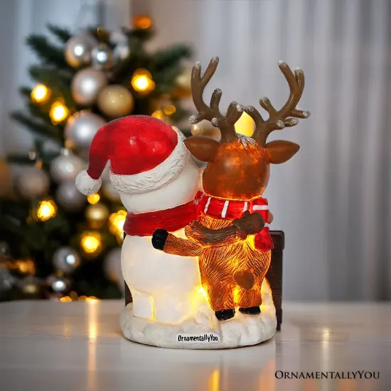 It's the Most Wonderful Time for a Beer Festive Figurine, 8" Snowman and Reindeer Christmas Party Statue {4}