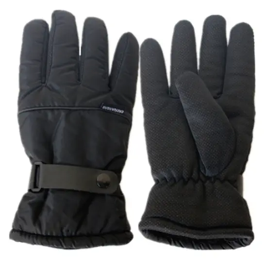 Solid Wing Black Waterproof Ski Gloves for Winter Adventures {1}