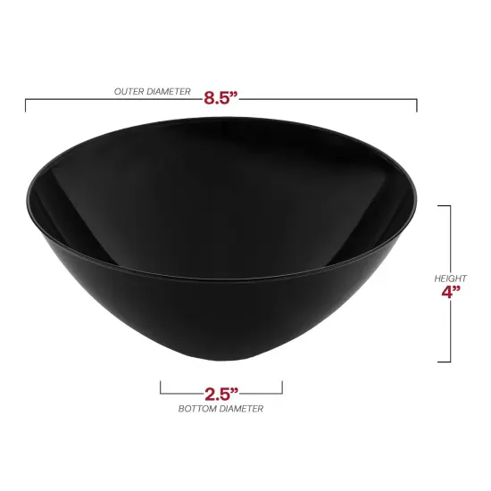 Solid Black Organic Round Disposable Plastic Bowls - 32 oz. (60 Bowls) {3}