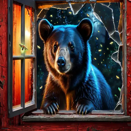 Sunsout Bear and Fireflies 500 pc Jigsaw Puzzle 71824 {1}