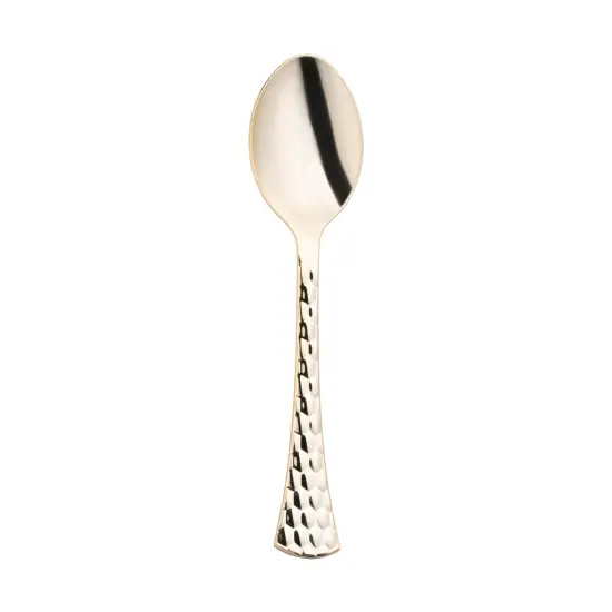 Shiny Gold Glamour Cutlery Disposable Plastic Spoons (600 Spoons) {1}