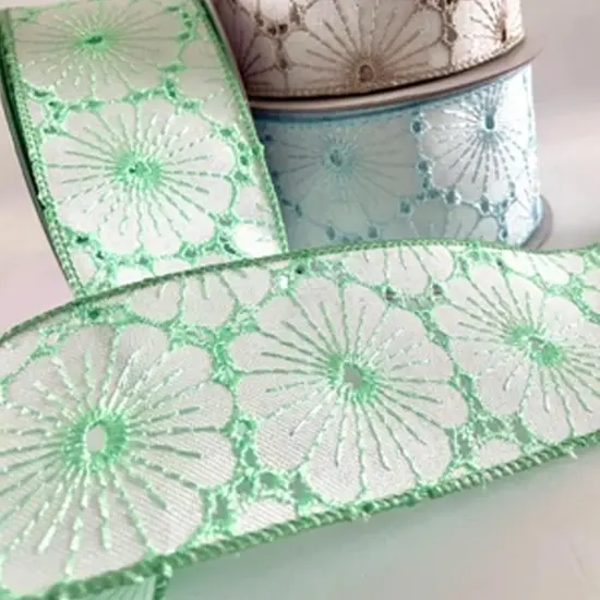 Fabric Floral Wired Ribbon 2.5" x 10 Yards {3}