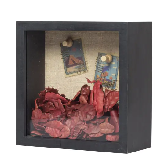 Fire Shadow Box Frame 6x6 Shadow Box Display Case with Linen Back of Awards Memorabilia Flower, Pictures, Keepsakes、Bouquet、Medals and More Photos Memory Box Black {1}