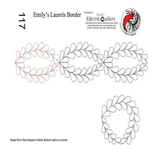 117 Emily's Laurels Pantograph with Blocks by Linda V. Taylor {1}