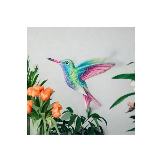 12" Metal Embossed Sign: Hummingbird {3}