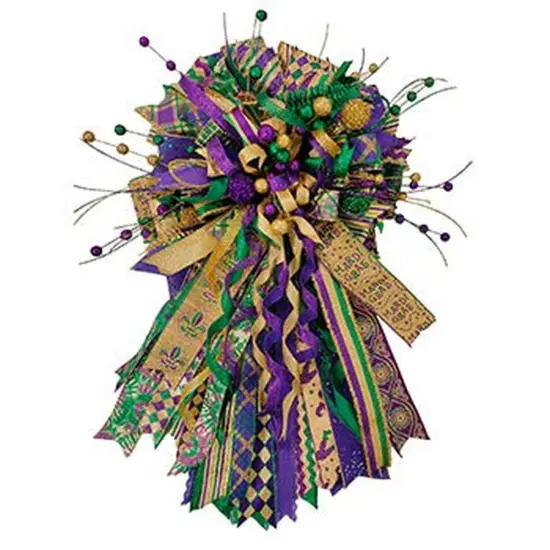 1.5" Harlequin Glitter Diamond Ribbon:Mardi Gras (10 Yards) {3}