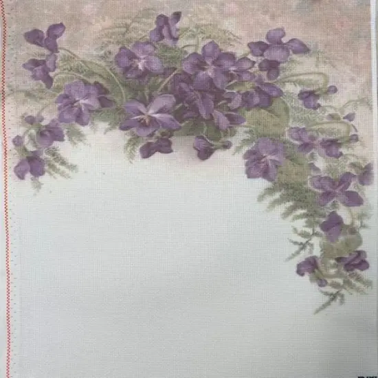 Lilac Cascade Designer Printed AIDA Fabric. Canvas for embroidery with an applied backgroundKF-1367A {1}
