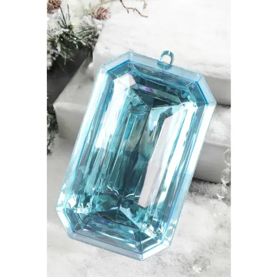 8" Acrylic Rectangle Jewel Ornament: Light Blue {2}