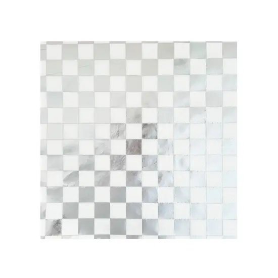 SILVER CHECKER NAPKINS {1}