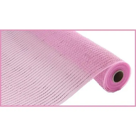 10" Poly Deco Mesh Ribbon: Wide Foil Metallic Pink (10 Yards) {5}