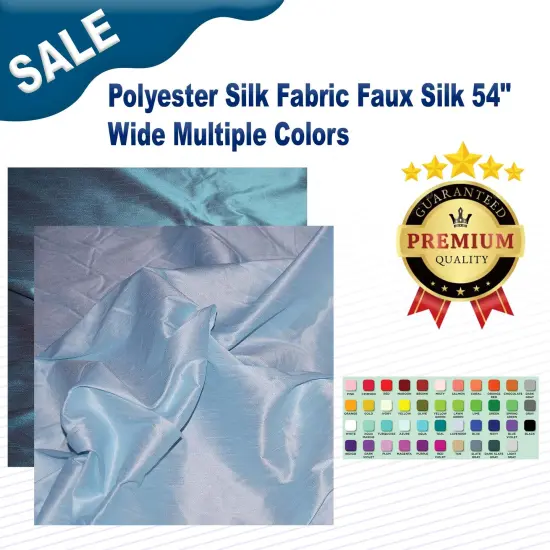 Polyester Silk Fabric Faux Silk 54" Wide Black {2}