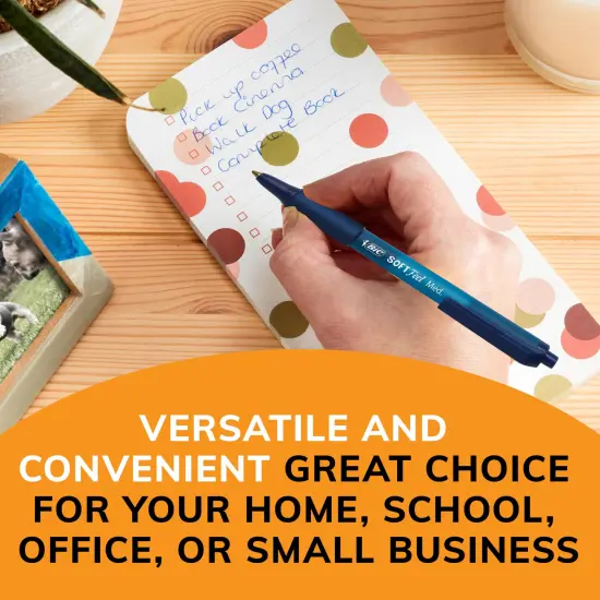 BIC Soft Feel Blue Retractable Ballpoint Pens, Medium Point (1.0mm), 12-Count Pack, Blue Pens With Soft-Touch Comfort Grip {5}