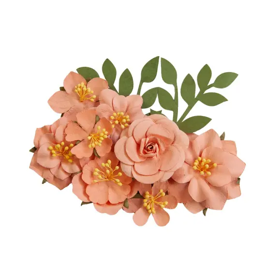 Painted Floral Collection Flowers - Orange Blossom - 10 Pcs, 1.5 "-2.5" {1}