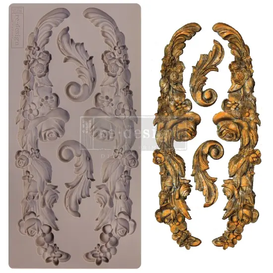 Redesign Decor Moulds&reg; - Delicate Floral Strands - 1 pc, 5"x10", 8mm thickness Copyright #VA0002325609 {1}