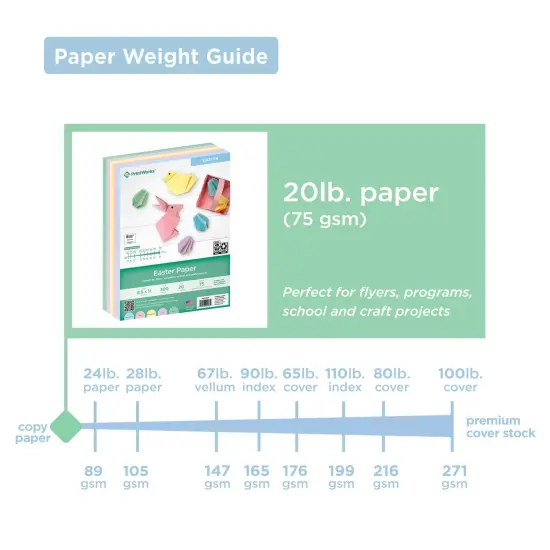 Printworks Easter Paper, 300 sheets, 20lb Paper, Includes Pastel Pink, Green, Yellow, Blue, and Lilac Paper, 8.5" x 11" (00586) {6}