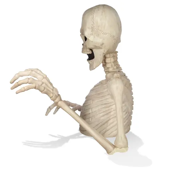 BOO BOX Halloween Groundbreaking Skeleton - Scary Outdoor Halloween Decorations for Porch or Yard White {6}