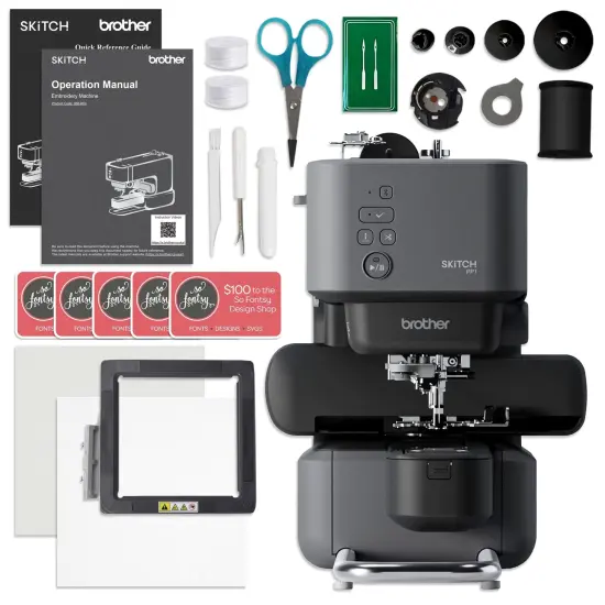 Brother Skitch PP1 4" x 4" Embroidery Machine with 80 Spools Thread Bundles {2}