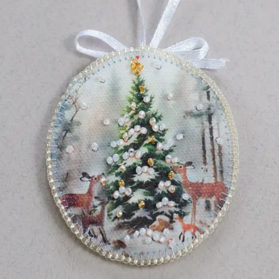 Bead Embroidery Kit Decoration - Winter guest {4}