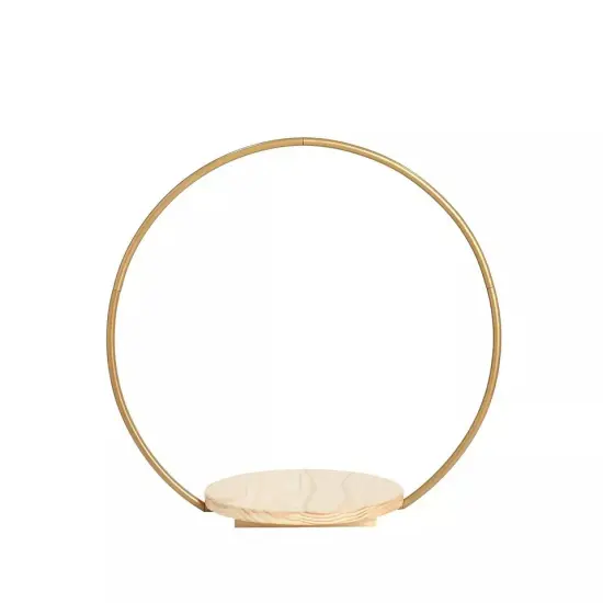 Gold 20 in Geometric Round Wood Metal Arch CAKE STANDS Party Decorations {1}