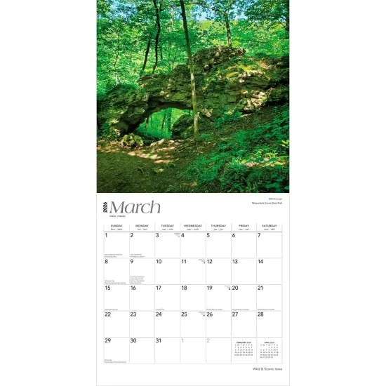 Iowa Wild & Scenic | 2026 12 x 24 Inch (Hanging) Monthly Square Wall Calendar | Plastic-Free {3}