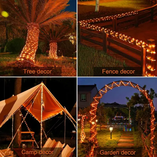 66 ft 200 LED Orange Halloween Solar Lights {2}