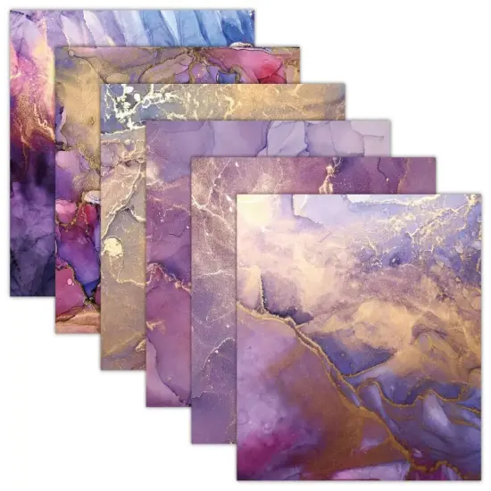 Fluid Art Scrapbook Paper Pack. 12 Sheets of 15.2x15.2cm Heavyweight Paper Pad F07M2-3 AC230310-06 {3}