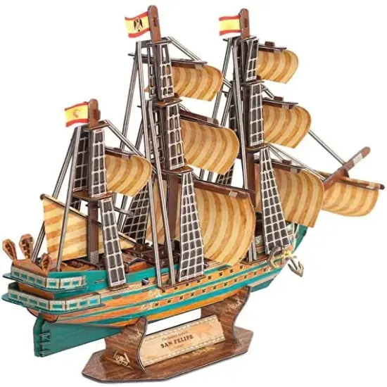 Model Ship Kit - San Felipe Battleship. Papercraft 3D Puzzle {2}
