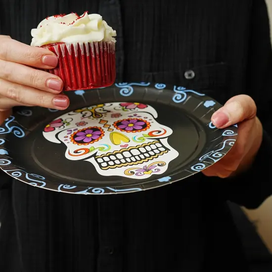 Day Of The Dead 9" Round Disposable Plate 8 Pack {6}