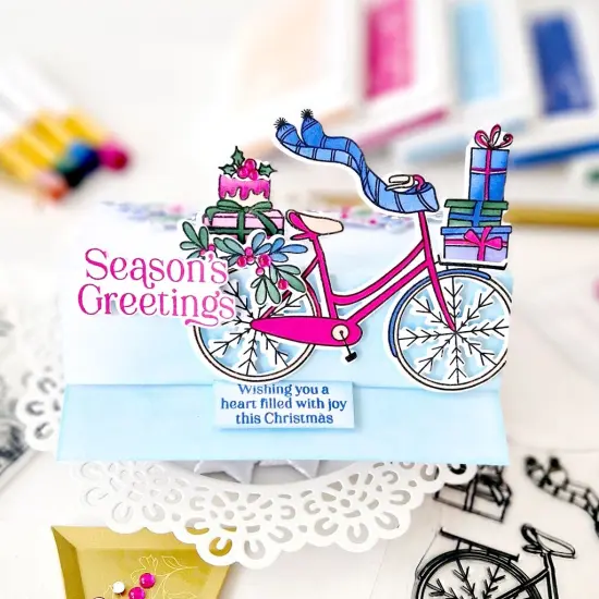 Pinkfresh Studio Die Set-Holiday Bicycle {3}