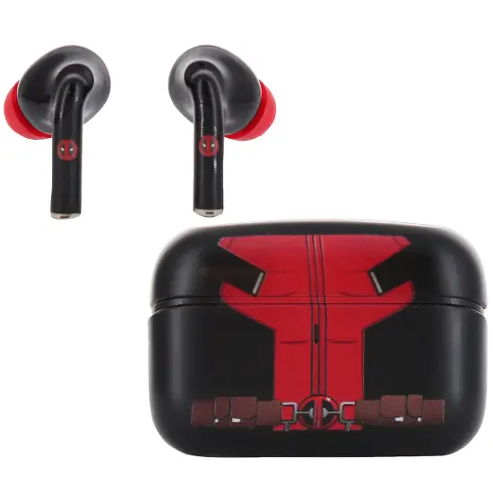 Exquisite Gaming: Buds Pro & Holdems Bundle - Deadpool - Wireless Bluetooth Earbuds & Case, Character Device Holder/Figure, Licensed Marvel Set {4}