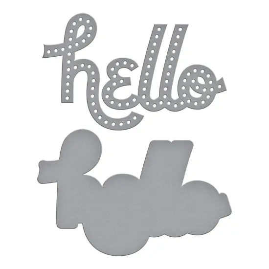 Spellbinders Etched Die From The Out And About Collection-Sitched Hello {3}