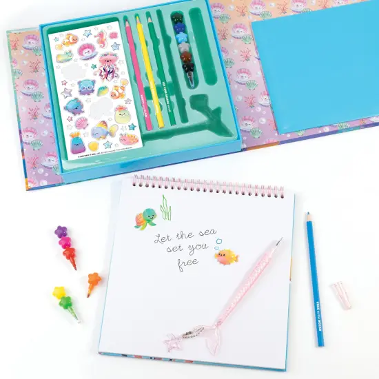 3C4G: Seas The Day! Aquatic Artist Drawing Set - 20pc Make Your Own Waves Ocean Themed Kit, Magnetic Closing Box, Full-Sized Sketchbook, Girls Kids 8+ {5}