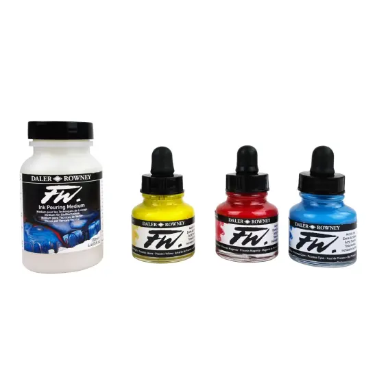 Daler-Rowney FW Acrylic Ink Pouring Set 4/Pkg-Assorted Colors {1}
