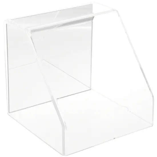 Plymor Clear Acrylic Slanted Front Display Case with No Base (Mirrored), 6" x 6" x 6" {1}