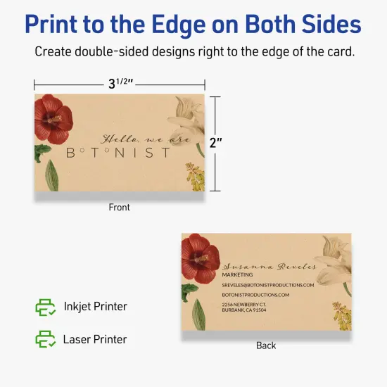 2" x 3-1/2" Rectangle, Kraft Brown Business Cards {6}