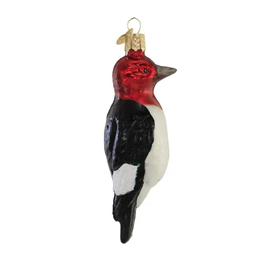 Old World Christmas 5.0 Inch Red-Headed Woodpecker Tree Ornament , Ornament Bird Black {2}