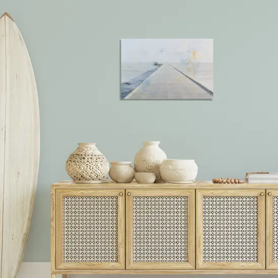 Stupell Industries Pier View Distressed Accents Canvas Wall Art Design by Deborah Revell {2}