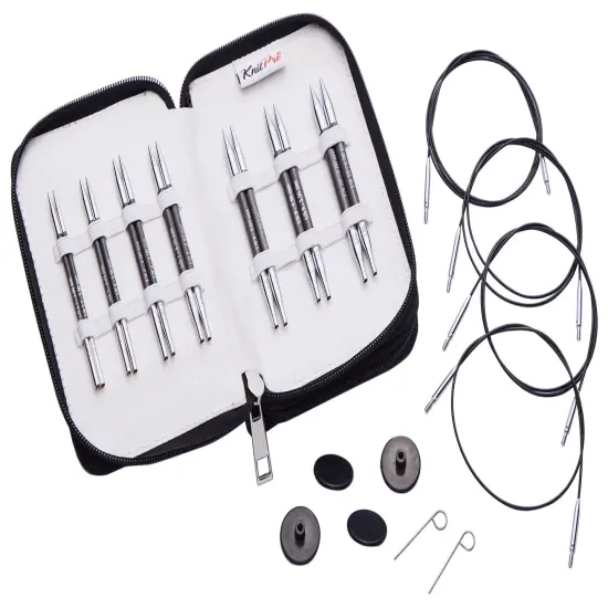 KnitPro-Karbonz MIDI Interchangeable Knitting Needle Set 4"-Set Of Seven {1}