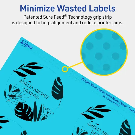 Avery Bright Blue Paper Labels, 3" Diameter Round {4}