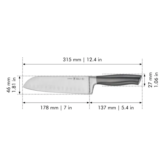 HENCKELS Graphite Hollow Edge Santoku Knife {4}