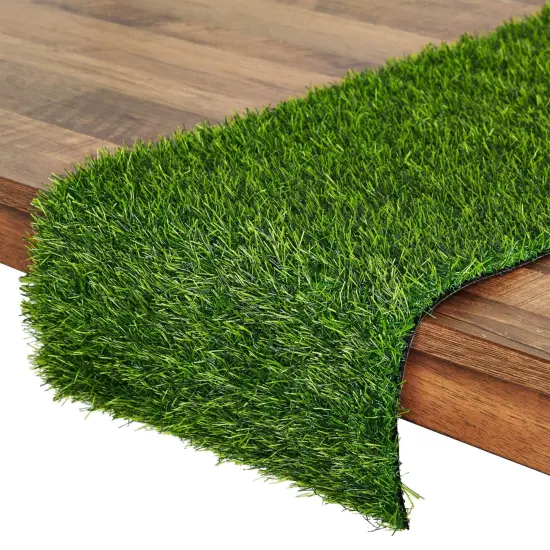 Artificial Grass Table Runner - 14 x 48 Inch Green Tabletop Decor for Spring, Wedding, Birthday Party, Banquet, and Baby Shower {1}