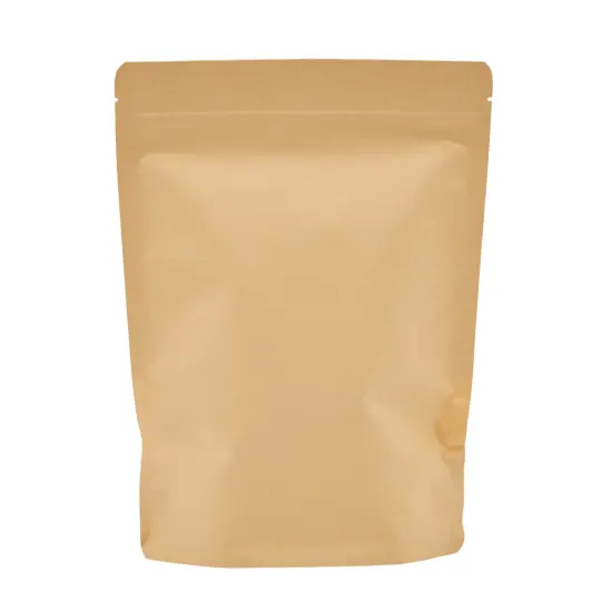 Kraft Stand Up Pouches, Clear Window Sealable Bags for Packaging (7x10 In, 120 Pack) Brown {7}