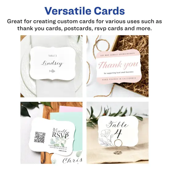 Avery Printable Matte White Edge Cards with Sure, 4.25" x 5.5" Rectangle {2}