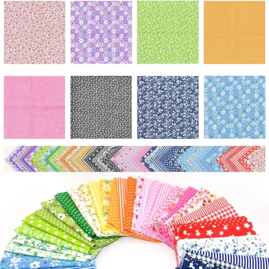 56Pcs 10"x10" Quilting Cotton Fabric Squares Sheets Pre-Cut Multi-Color (56 Different Patterns) {2}