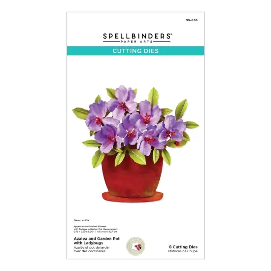 Spellbinders Etched Dies By Susan Tierney-Cockburn-Azalea And Garden Pot With Ladybugs {1}