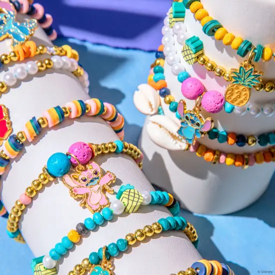 Fashion Angels: Disney Stitch: Cute & Feisty - DIY Jewelry Design Kit, Craft & Make 10 Colorful Charm Bracelets, Pineapple-Shell-Lava Beads, Kids 8+ {3}