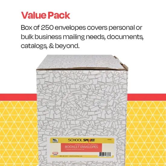 School Smart Side Opening Catalog Envelope, 9 x 12 Inches, White, Box of 250 {7}